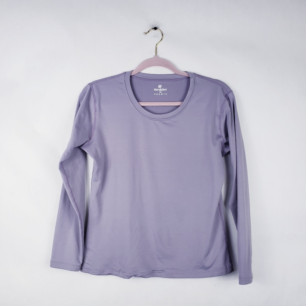 Herobiker Women Lavender Active T-Shirt long sleeve Stretch Size Medium